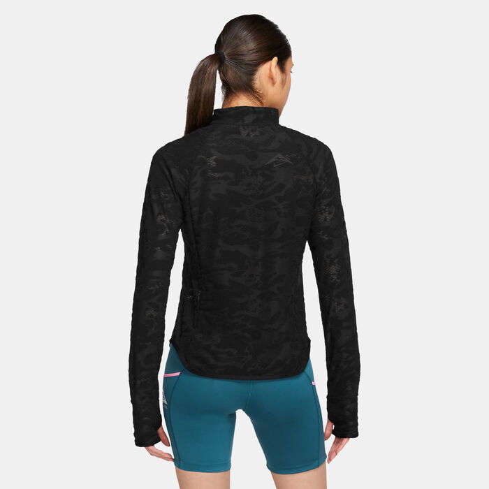 Nike Women's Dri-FIT 1/4-Zip Mid Layer Trail T-Shirt Black Nike Women's Dri-FIT 1/4-Zip Mid Layer Trail T-Shirt Black image number 1
