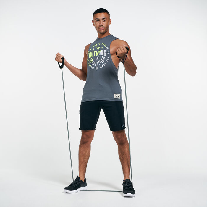 Under Armour Men's Project Rock Terry Shorts Black Under Armour Men's Project Rock Terry Shorts Black image number 2