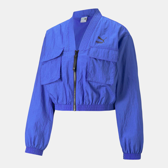 PUMA Women's Dare To Woven Jacket Blue PUMA Women's Dare To Woven Jacket Blue image number 0