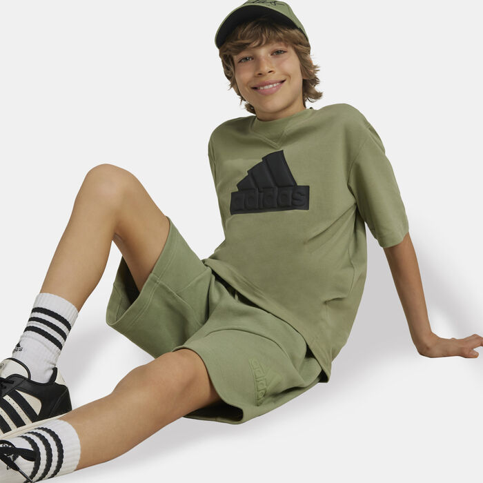 adidas Kids’ Future Icons Logo Piqué T-Shirt Grey adidas Kids’ Future Icons Logo Piqué T-Shirt Grey image number 2