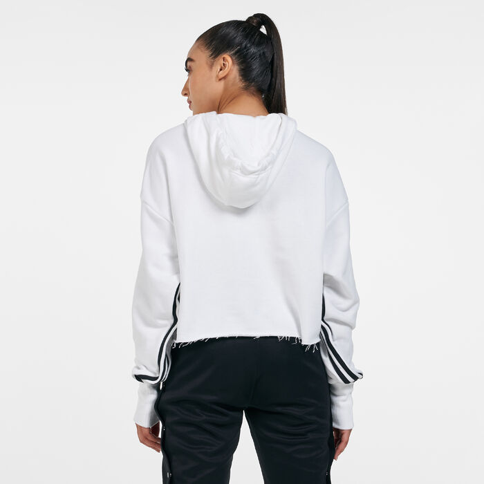 adidas Women's Cropped Hooded Sweatshirt White image number 1