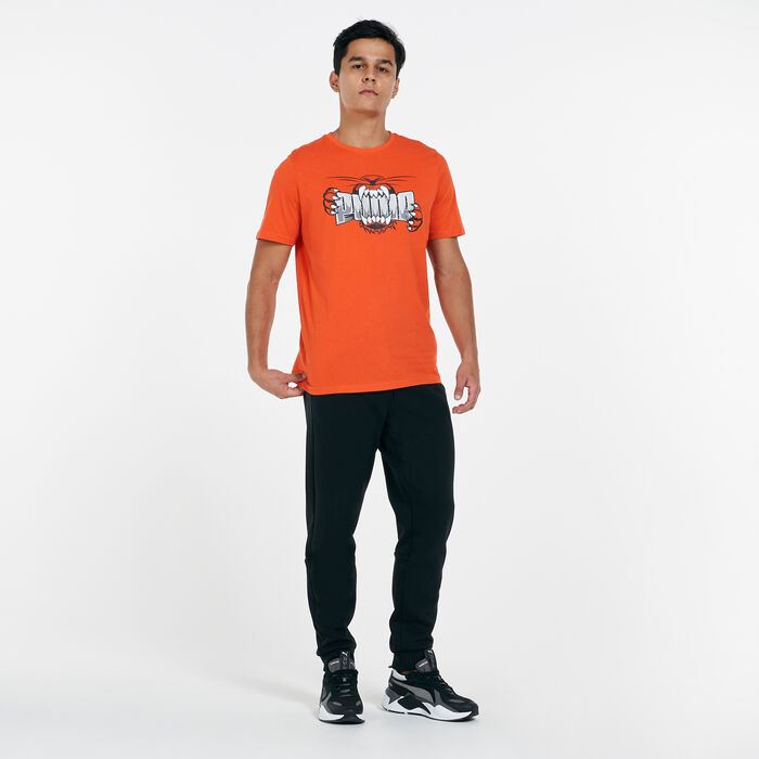 PUMA Men's Logo Play T-Shirt Orange PUMA Men's Logo Play T-Shirt Orange image number 2