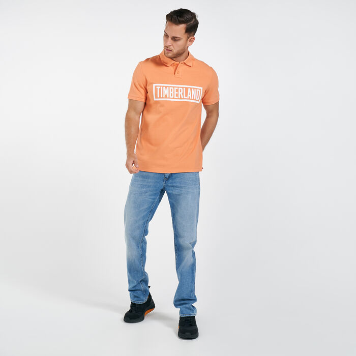 Timberland Men's Mink Brook Linear Logo Polo Shirt Brown Timberland Men's Mink Brook Linear Logo Polo Shirt Brown image number 2