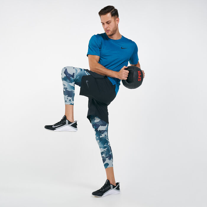 Nike Men's Pro Camo Tights Green image number 2