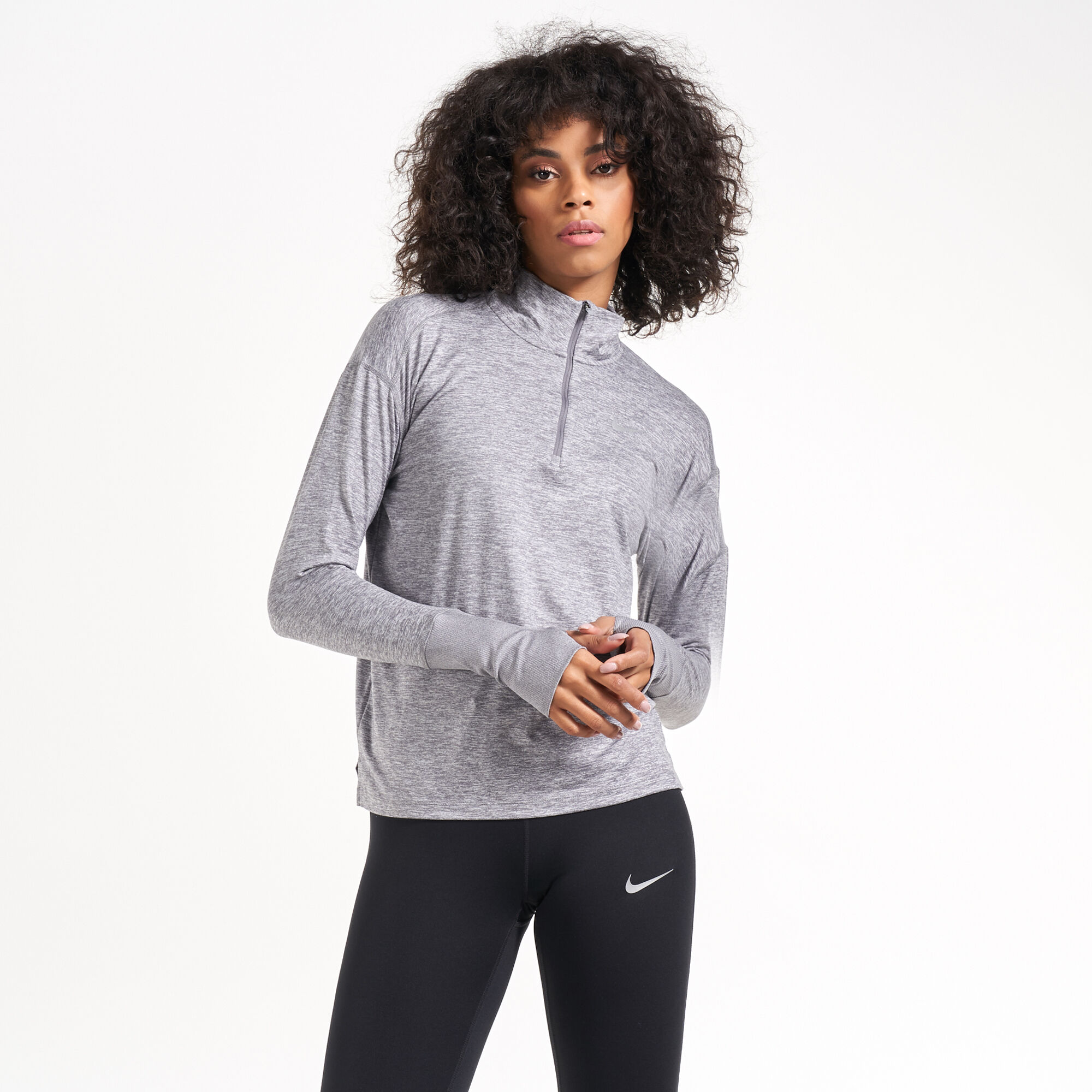 Buy Nike Women s Half Zip Running Top Grey in Qatar SSS