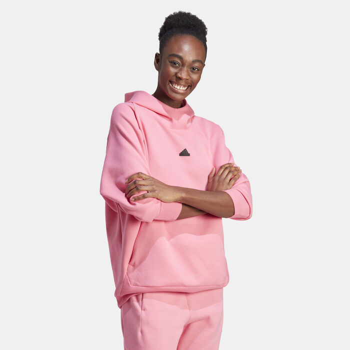 adidas Women's Z.N.E. Overhead Hoodie Pink adidas Women's Z.N.E. Overhead Hoodie Pink image number 2
