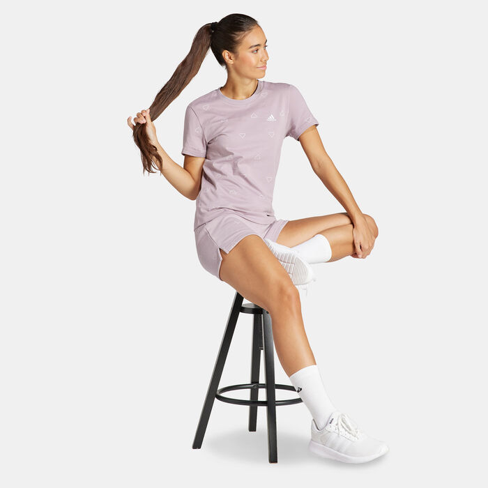 adidas Women's Essentials Monogram T-Shirt Purple adidas Women's Essentials Monogram T-Shirt Purple image number 2