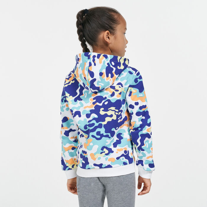 PUMA Kids' Classics Graphic Printed Camo Hoodie Blue PUMA Kids' Classics Graphic Printed Camo Hoodie Blue image number 1
