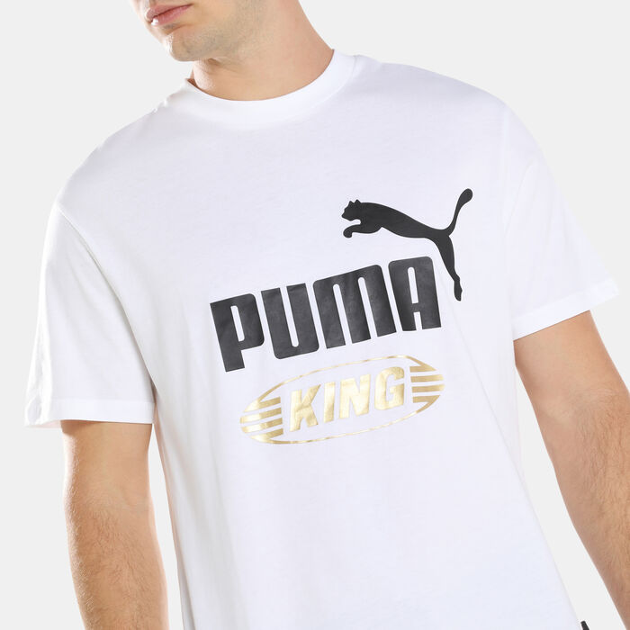 PUMA Men's King Logo T-Shirt White PUMA Men's King Logo T-Shirt White image number 3