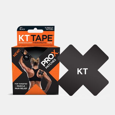 KT Tape ProX Pre-Cut Sports Tape Patches (15 Patches) Black
