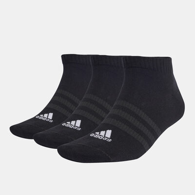 adidas Men's Thin and Light Low-Cut Socks (3 Pack) Black