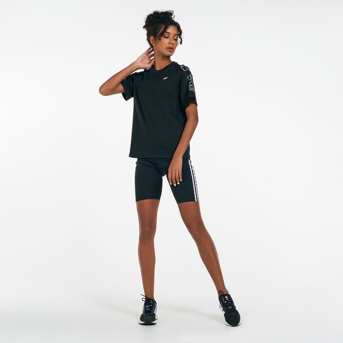adidas Originals Women's Loose Letter T-Shirt Black image number 2