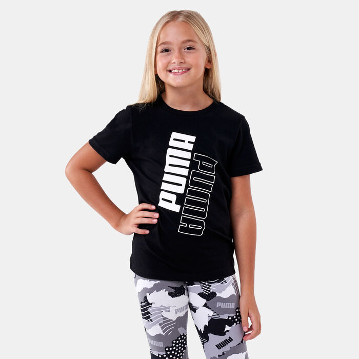 PUMA Kids' POWER Logo T-Shirt Black PUMA Kids' POWER Logo T-Shirt Black image number 0