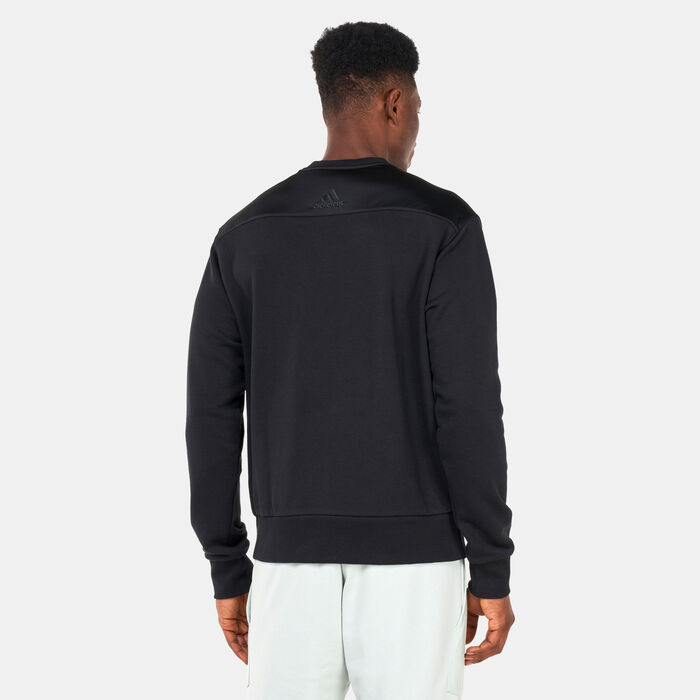 adidas Men's Essentials Brand Love French Terry Sweatshirt Black adidas Men's Essentials Brand Love French Terry Sweatshirt Black image number 1
