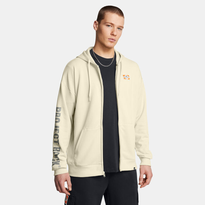 Under Armour Men's Project Rock Training Full-ZIp Hoodie White Under Armour Men's Project Rock Training Full-ZIp Hoodie White image number 0