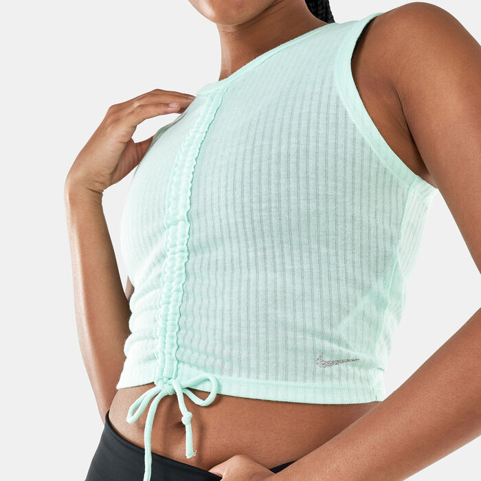 Nike Women's Yoga Dri-FIT Tank Top Green Nike Women's Yoga Dri-FIT Tank Top Green image number 3