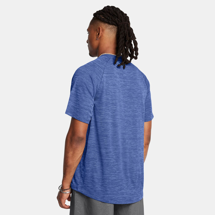 Under Armour Men's UA Tech Textured T-Shirt Blue Under Armour Men's UA Tech Textured T-Shirt Blue image number 1