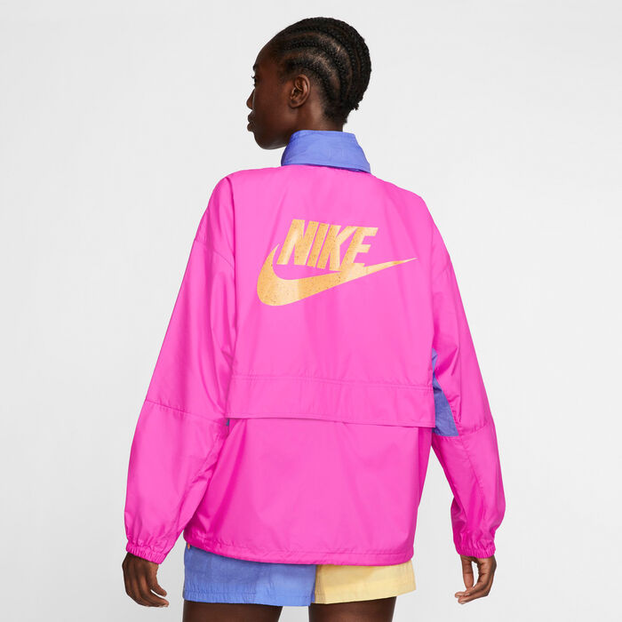 Nike Women's Sportswear Icon Clash Half-Zip Jacket Pink image number 1