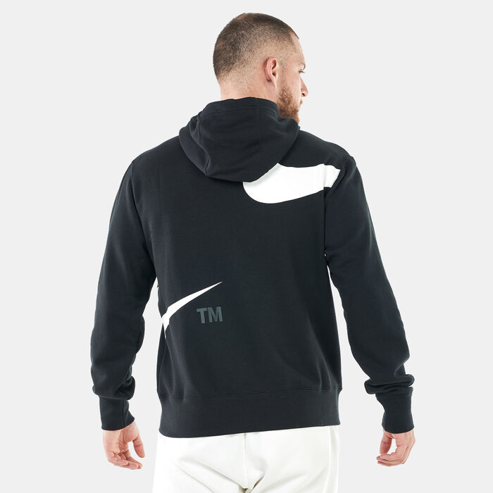 Nike Men's Sportswear Swoosh Pullover Semi-Brushed Back Hoodie Black Nike Men's Sportswear Swoosh Pullover Semi-Brushed Back Hoodie Black image number 1