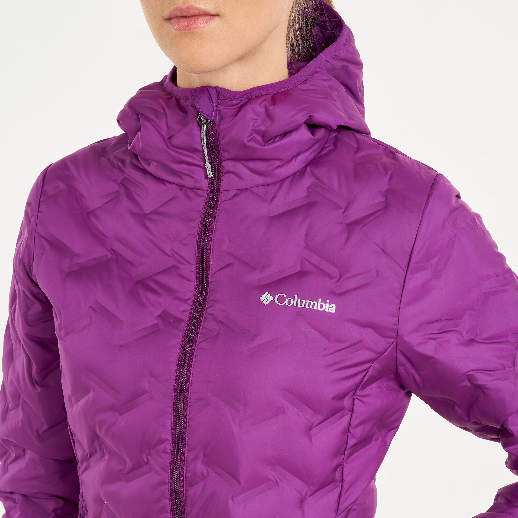 Buy Columbia Women s Delta Ridge Down Hooded Jacket Purple in Qatar SSS