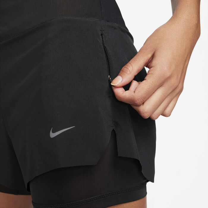 Nike Women's Dri-FIT Swift Mid-Rise 2-in-1 Running Shorts Black Nike Women's Dri-FIT Swift Mid-Rise 2-in-1 Running Shorts Black image number 5