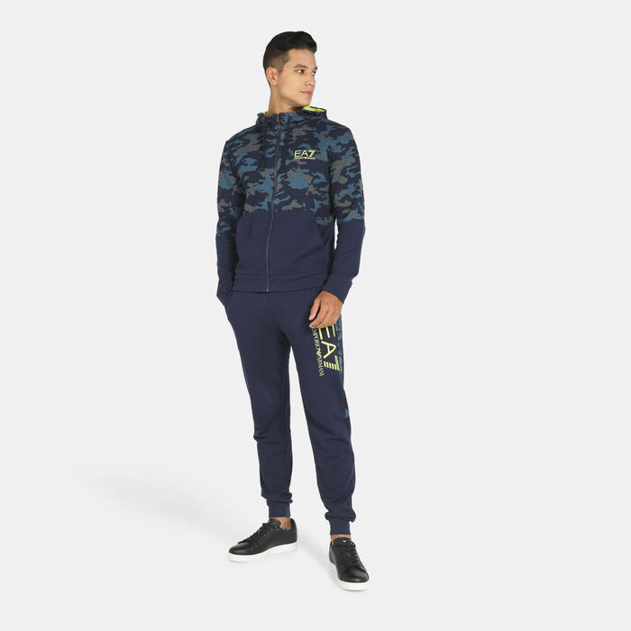 EA7 Emporio Armani Men's Camo Print Zip Hoodie Blue EA7 Emporio Armani Men's Camo Print Zip Hoodie Blue image number 2