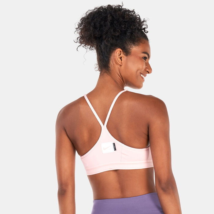 Nike Women's Dri-FIT Indy Padded Graphic Sports Bra Pink Nike Women's Dri-FIT Indy Padded Graphic Sports Bra Pink image number 1