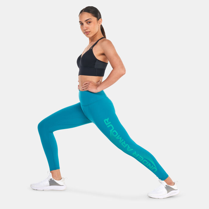 Under Armour Women's UA Motion Branded Training Ankle Leggings Green Under Armour Women's UA Motion Branded Training Ankle Leggings Green image number 2