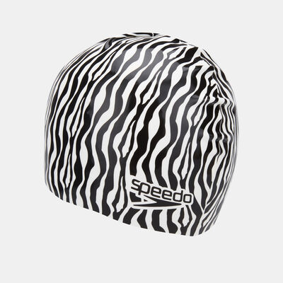 Speedo Slogan Print Swimming Cap Black