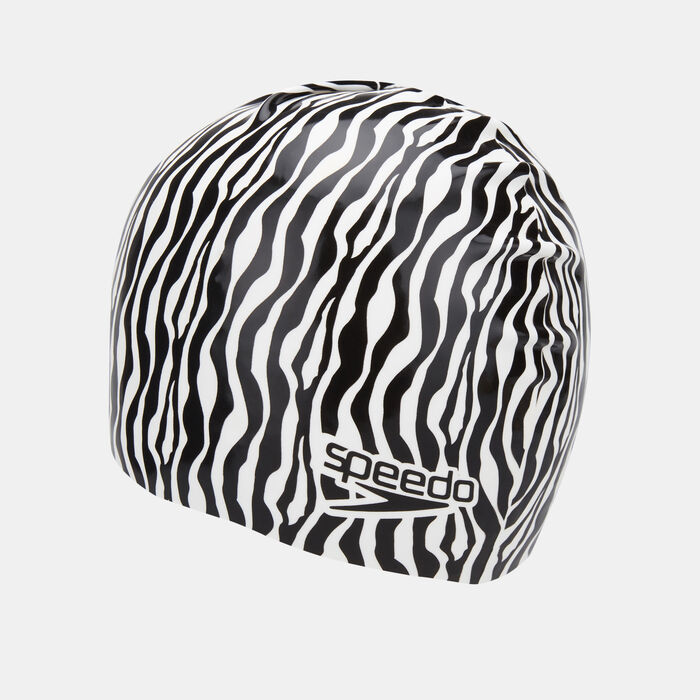 Speedo Slogan Print Swimming Cap Black Speedo Slogan Print Swimming Cap Black image number 1