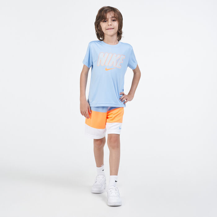 Nike Kids' Dri-FIT T-Shirt & Shorts Set Orange Nike Kids' Dri-FIT T-Shirt & Shorts Set Orange image number 0