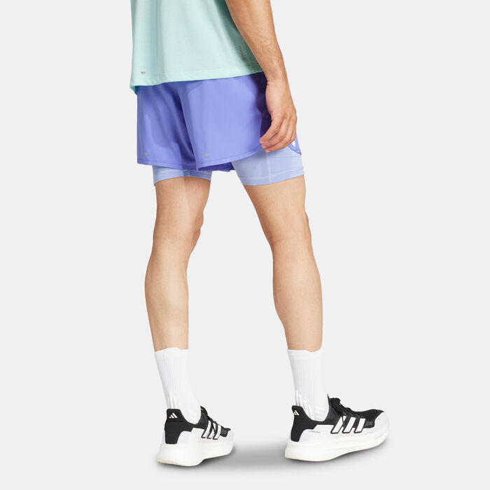 adidas Men's Own The Run 2-in-1 Running Shorts Blue image number 1