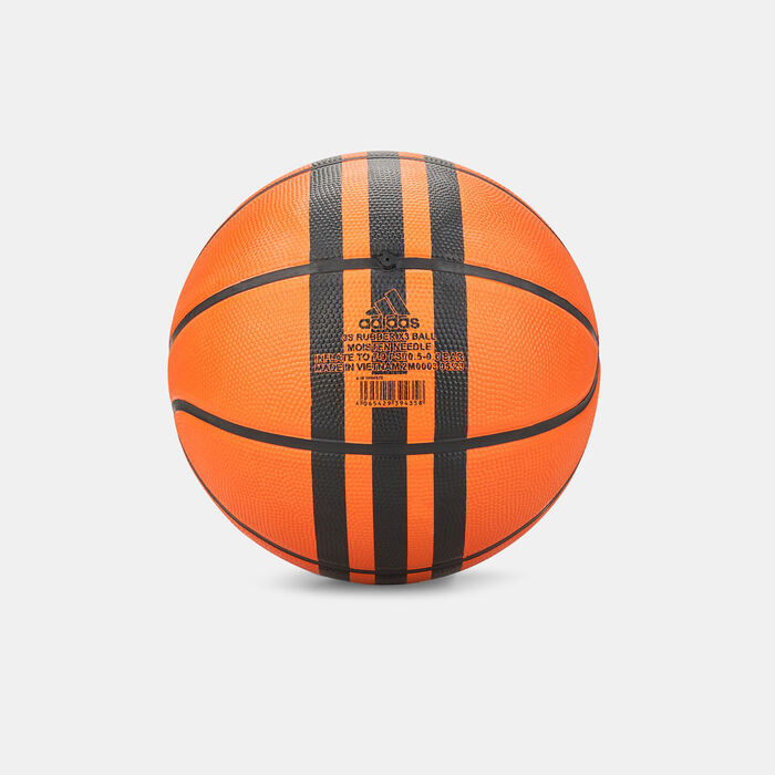adidas Kids' 3-Stripes Rubber X3 Basketball Brown adidas Kids' 3-Stripes Rubber X3 Basketball Brown image number 1