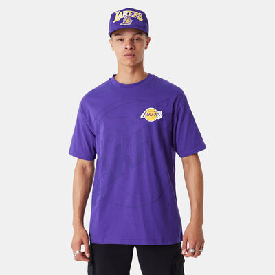 New Era Men's Los Angeles Lakers NBA Logo T-Shirt Purple