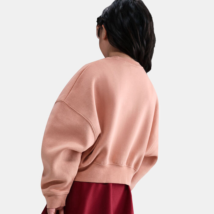 Nike Kids' Sportswear Trend Fleece Cropped Hoodie Pink image number 4