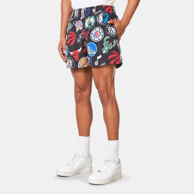 New Era Men's NBA All Over Print Shorts Black
