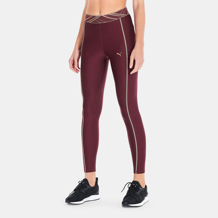 PUMA Women's Deco Glam High-Waist Leggings Red PUMA Women's Deco Glam High-Waist Leggings Red image number 0