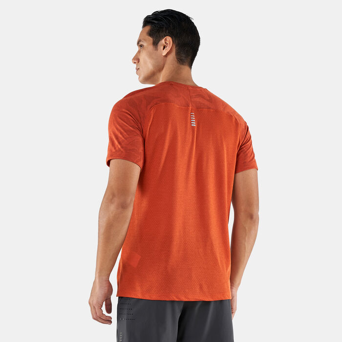Under Armour Men's UA Streaker Jacquard T-Shirt Orange Under Armour Men's UA Streaker Jacquard T-Shirt Orange image number 1