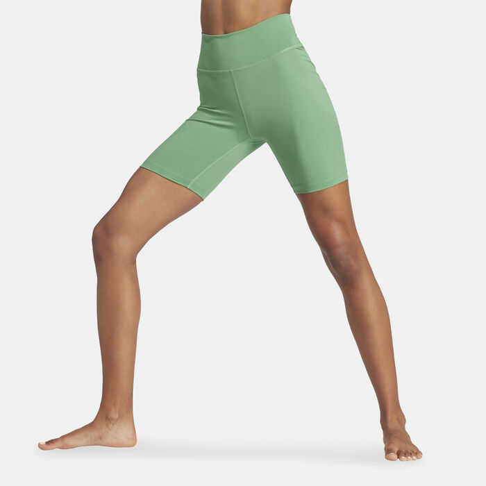 adidas Women's All Me Essentials Bike Shorts Green adidas Women's All Me Essentials Bike Shorts Green image number 0