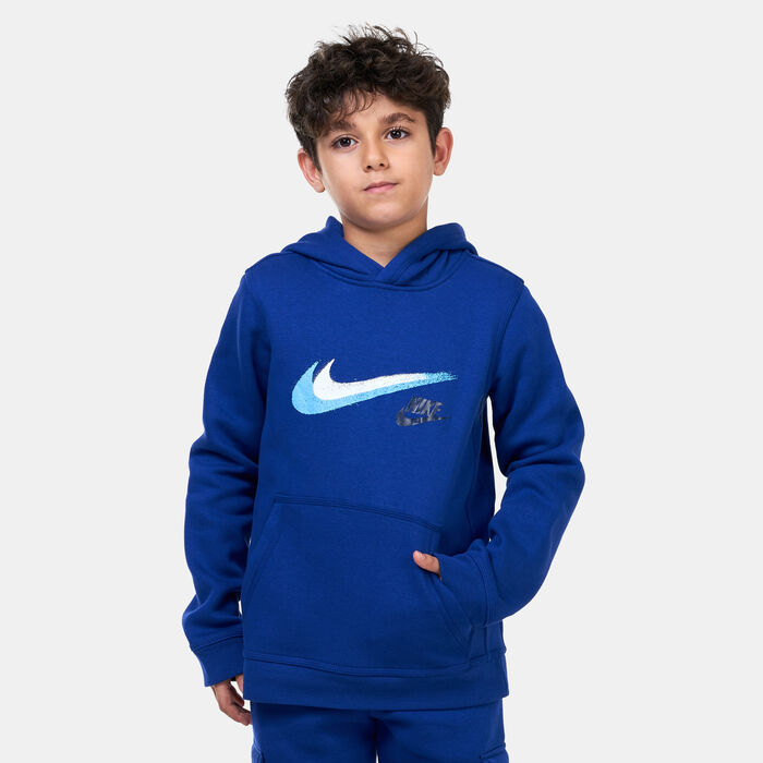 Nike Kids' Sportswear Fleece Graphic Hoodie Blue Nike Kids' Sportswear Fleece Graphic Hoodie Blue image number 0