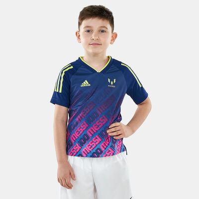 adidas Kids' AEROREADY Messi Football-Inspired Iconic Jersey Blue