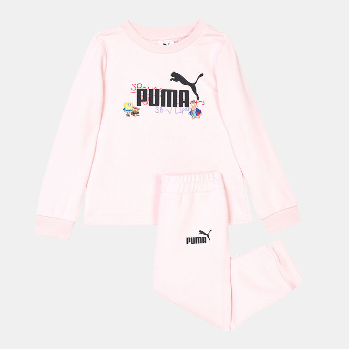 PUMA Kids' x SpongeBob SquarePants Sweatshirt and Sweatpants Set (Baby and Toddler) Pink PUMA Kids' x SpongeBob SquarePants Sweatshirt and Sweatpants Set (Baby and Toddler) Pink image number 0