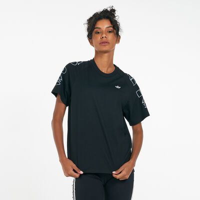 adidas Originals Women's Loose Letter T-Shirt Black