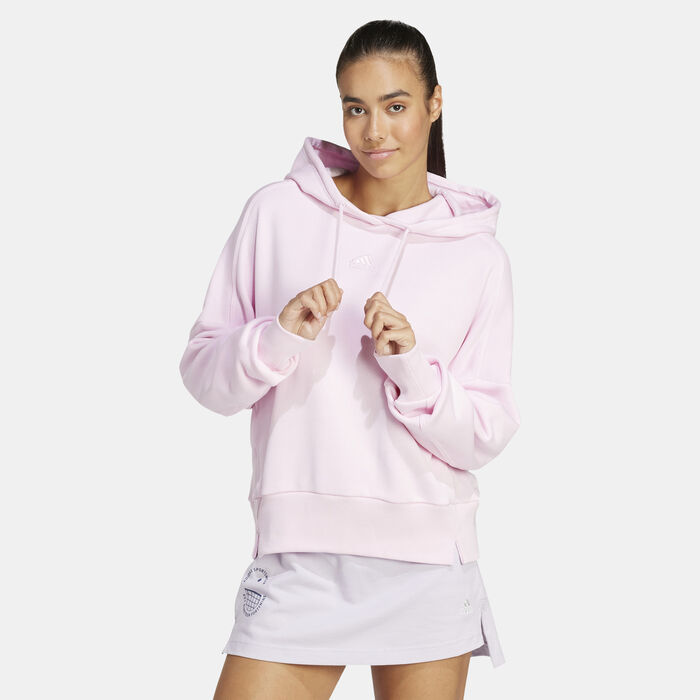 adidas Women's Lounge Logo Hoodie Pink adidas Women's Lounge Logo Hoodie Pink image number 0