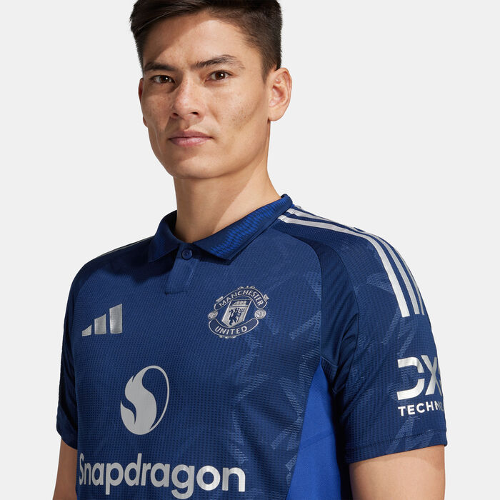 adidas Men's Manchester United 24/25 Away Authentic Football Jersey Blue adidas Men's Manchester United 24/25 Away Authentic Football Jersey Blue image number 3