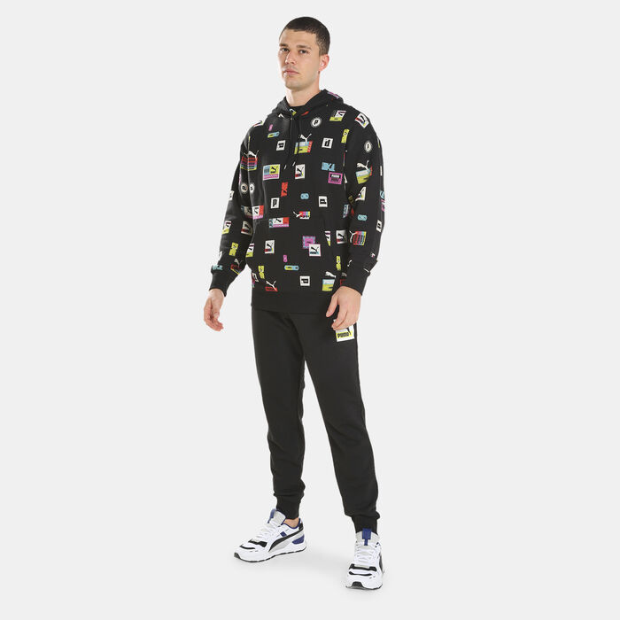 PUMA Men's Brand Love All-Over-Print TR Hoodie Black PUMA Men's Brand Love All-Over-Print TR Hoodie Black image number 2