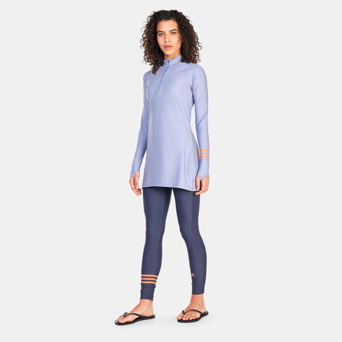 adidas Women's 3-Stripes Swimming Pant Blue adidas Women's 3-Stripes Swimming Pant Blue image number 2