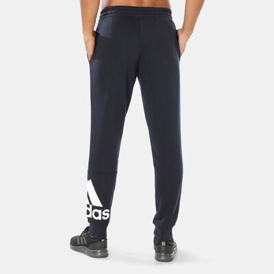 adidas Men's Essentials French Terry Tapered Cuff Logo Pants Blue