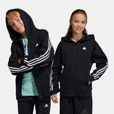 adidas Kids' Future Icons 3-Stripes Full-Zip Hoodie (Older Kids) Black adidas Kids' Future Icons 3-Stripes Full-Zip Hoodie (Older Kids) Black