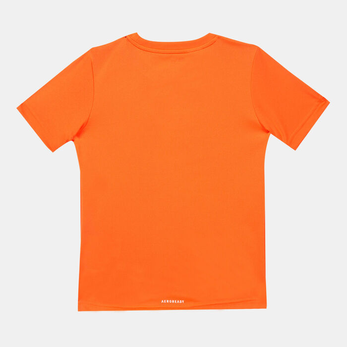 adidas Kids' Designed To Move Big Logo T-Shirt Red adidas Kids' Designed To Move Big Logo T-Shirt Red image number 1